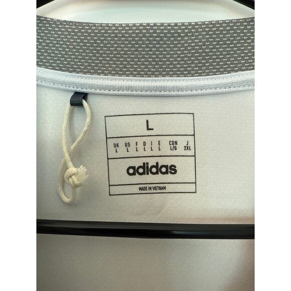 Adidas Mens 1/4 Zip Microdot Golf Pullover in Light Gray Large - Picture 7 of 8